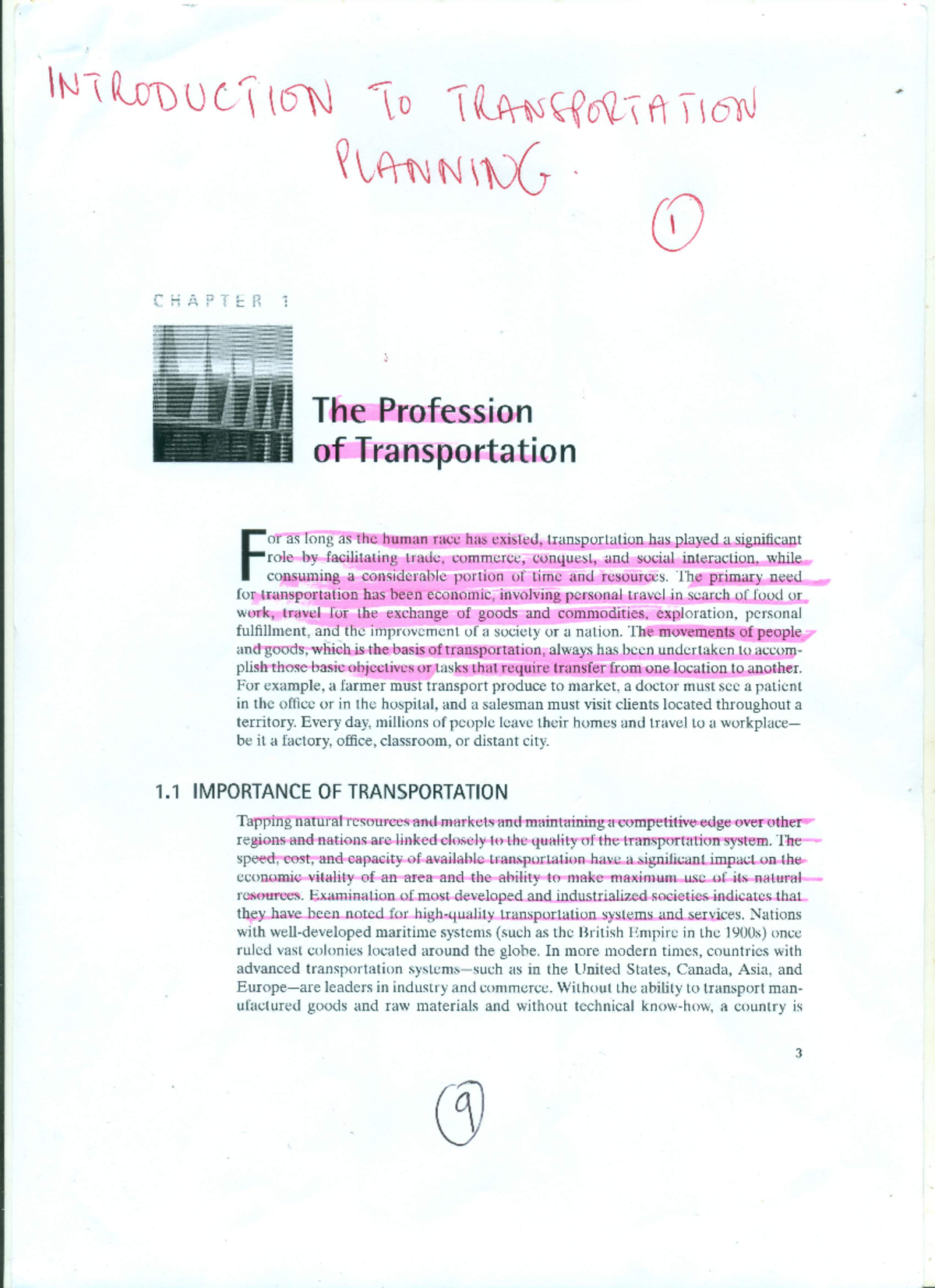 ECE 2308 - Introduction to Transportation Planning Overview - Studocu