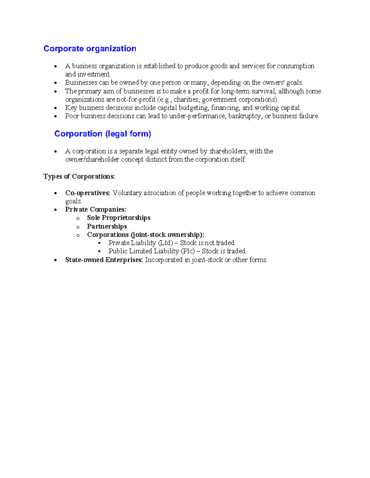 Corporate organization: Understanding business structures and types ...