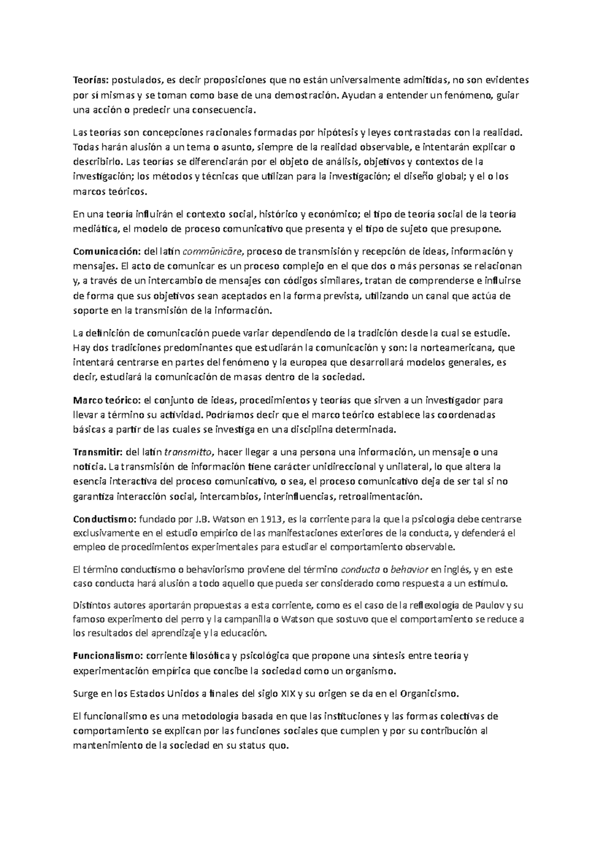 Glosario de Teorías en Comunicación: Conceptos Clave y Definiciones ...