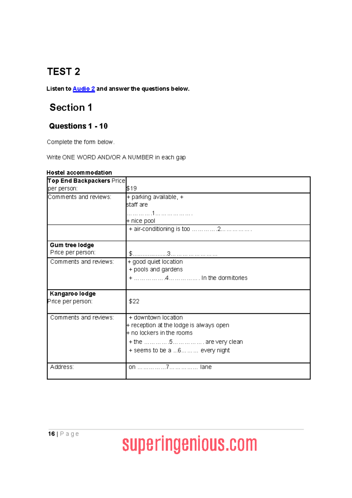 IELTS Listening Homework 14.2 - Form and Review Questions - Studocu