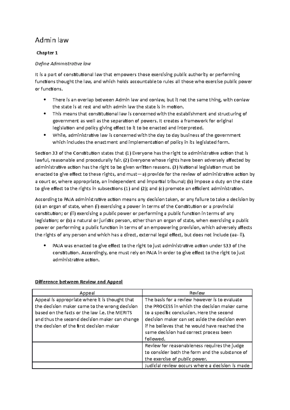 Admin LAW Chapter 5 - notes - IURI 415 - Studocu