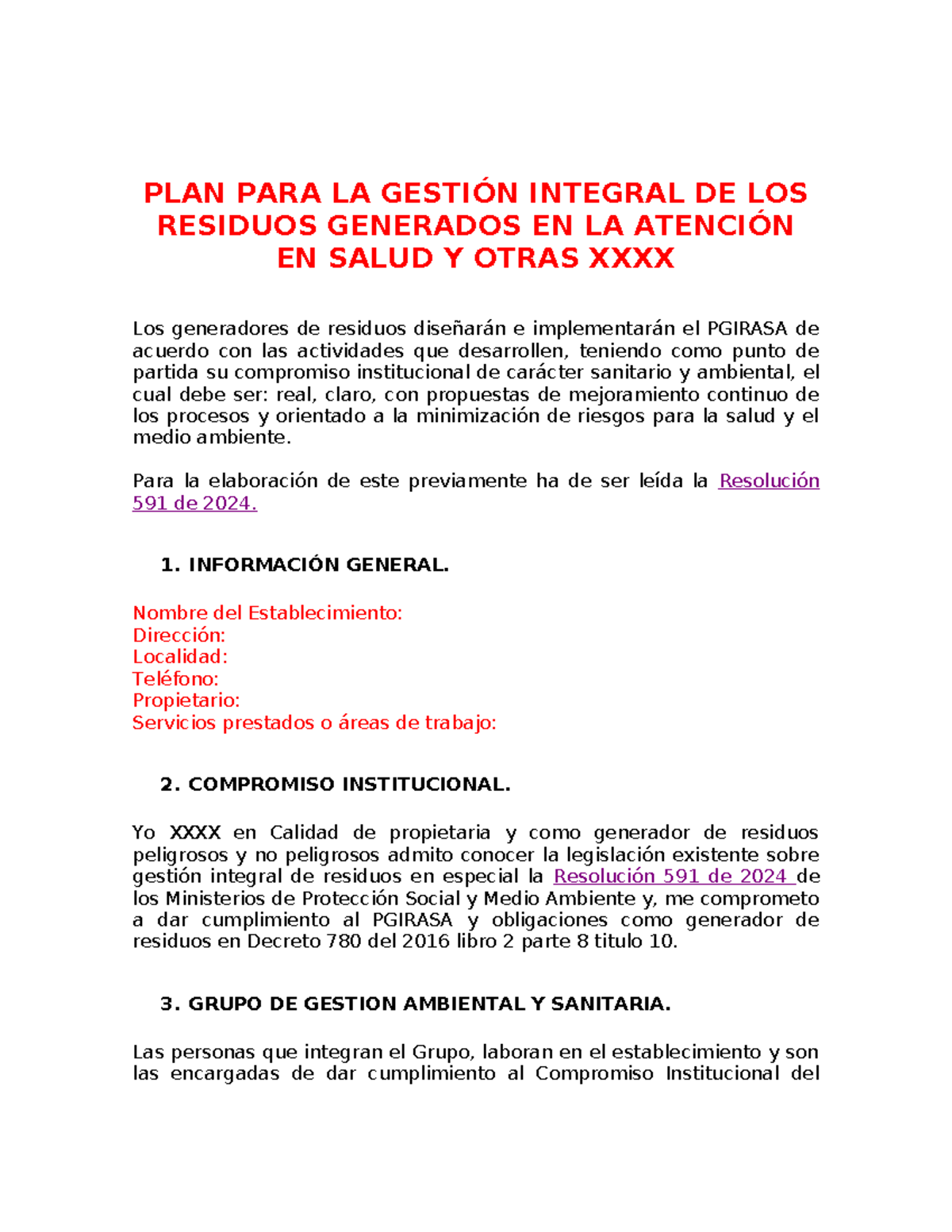 PLAN DE GESTIÓN INTEGRAL DE RESIDUOS PGIRASA 103758 - Document Preview