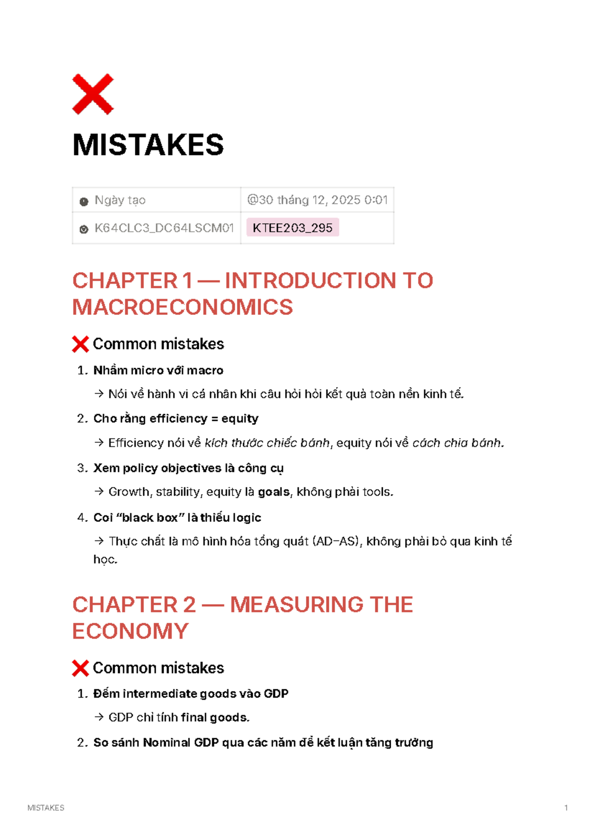 MISTAKES K64CLC3_DC64LSCM01: Common Errors in Macroeconomics Study ...