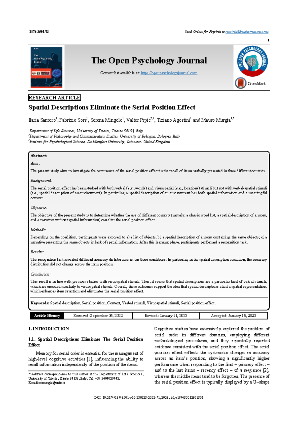 Research Article: Spatial Descriptions and the Serial Position Effect ...