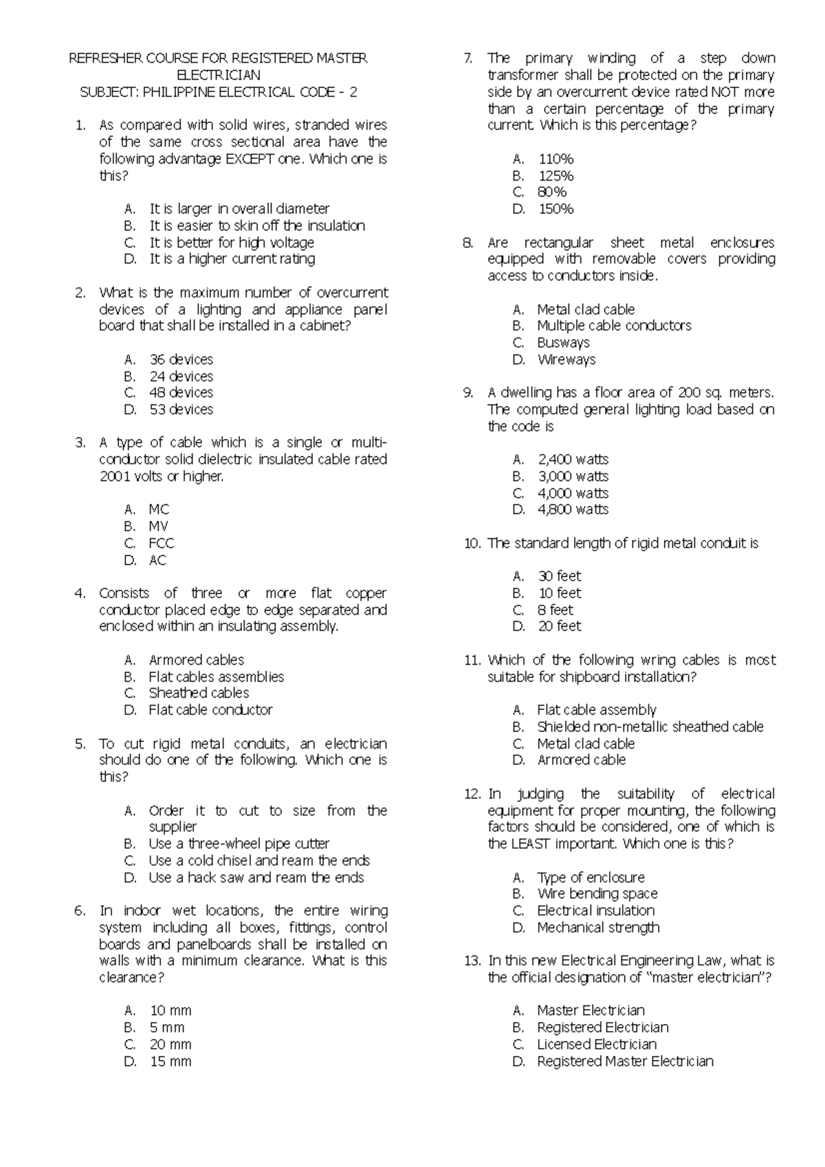 Re alfresher Course 2 6 - REFRESHER COURSE FOR REGISTERED MASTER ...