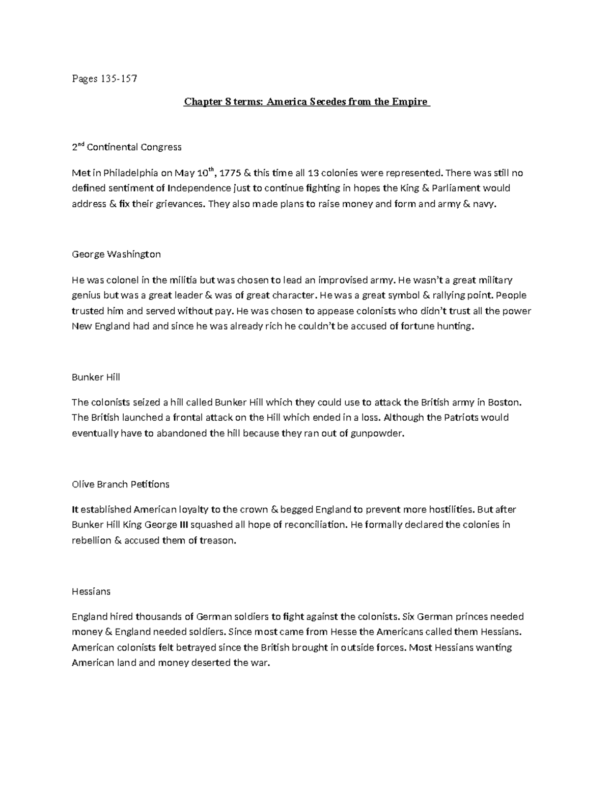 Ch 8 - APUSH Chapter 8 Homework - Pages 135- Chapter 8 terms: America ...