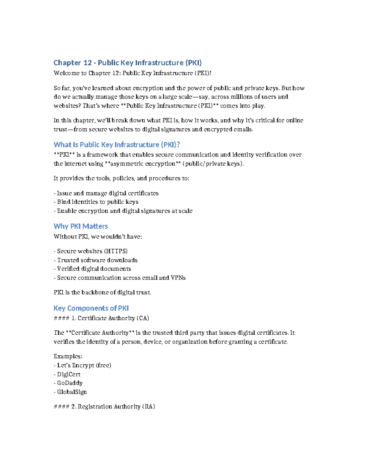 Chapter 12: Understanding Public Key Infrastructure (PKI) - Studocu