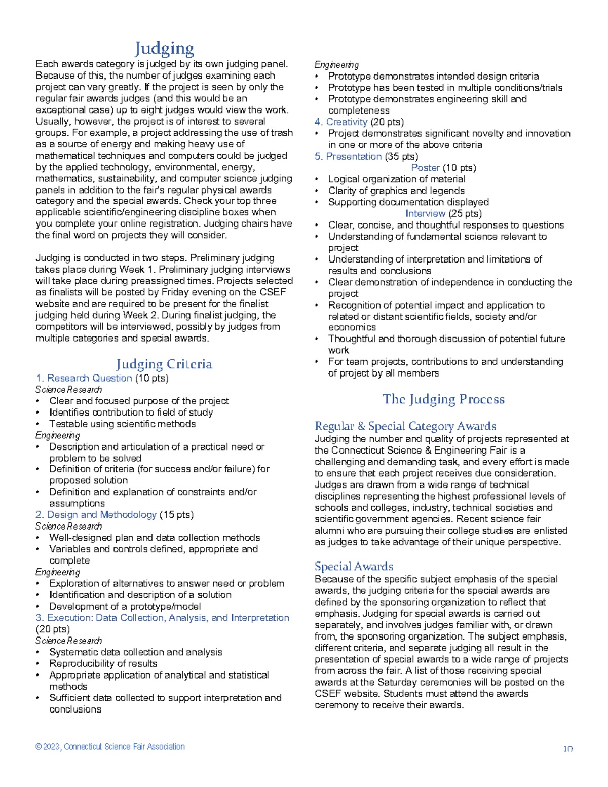 CSEF Judging Rubric: Criteria and Process Overview - Studocu