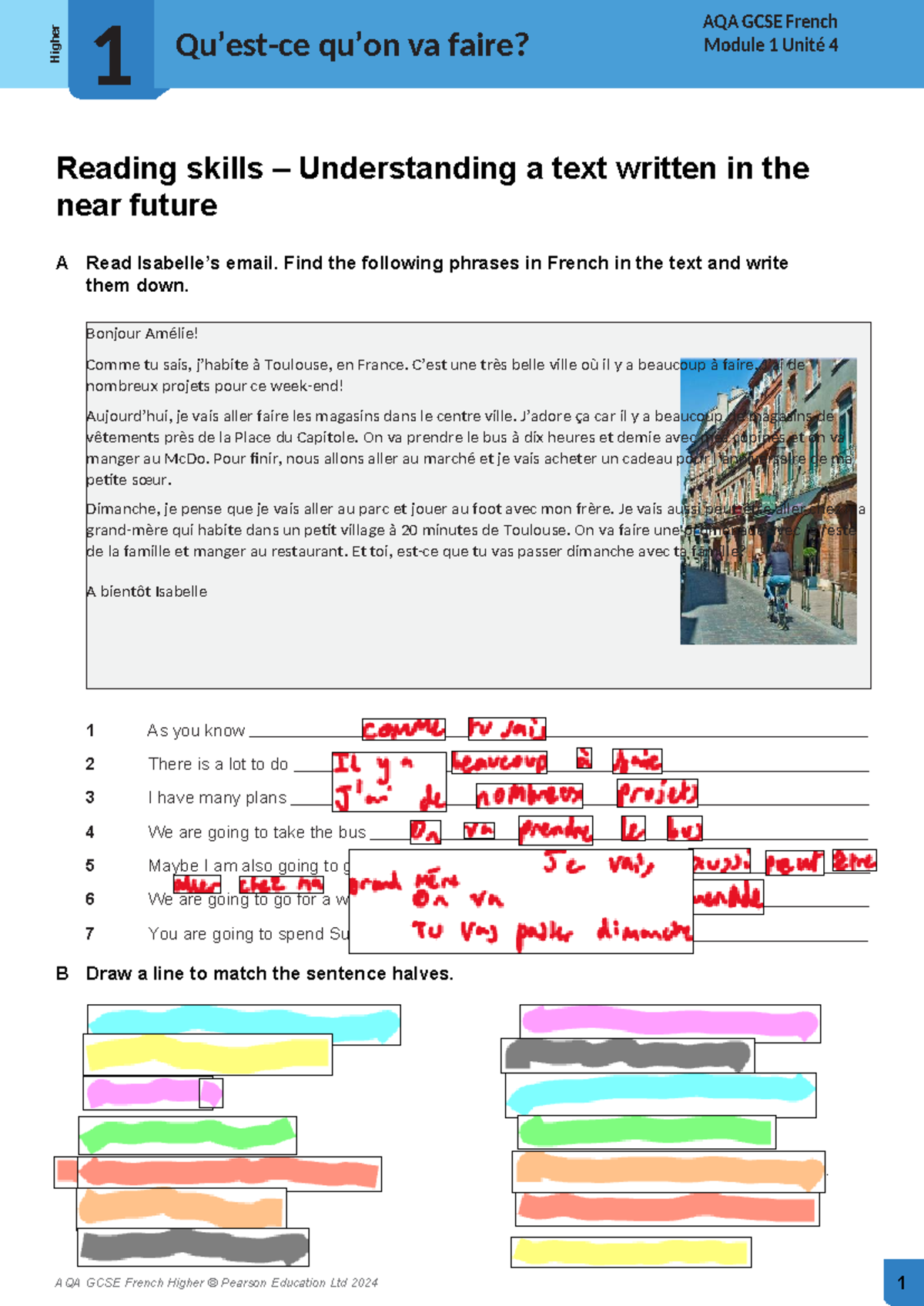 AQA GCSE French Higher: Module 1 Unité 4 Reading Skills Notes - Studocu