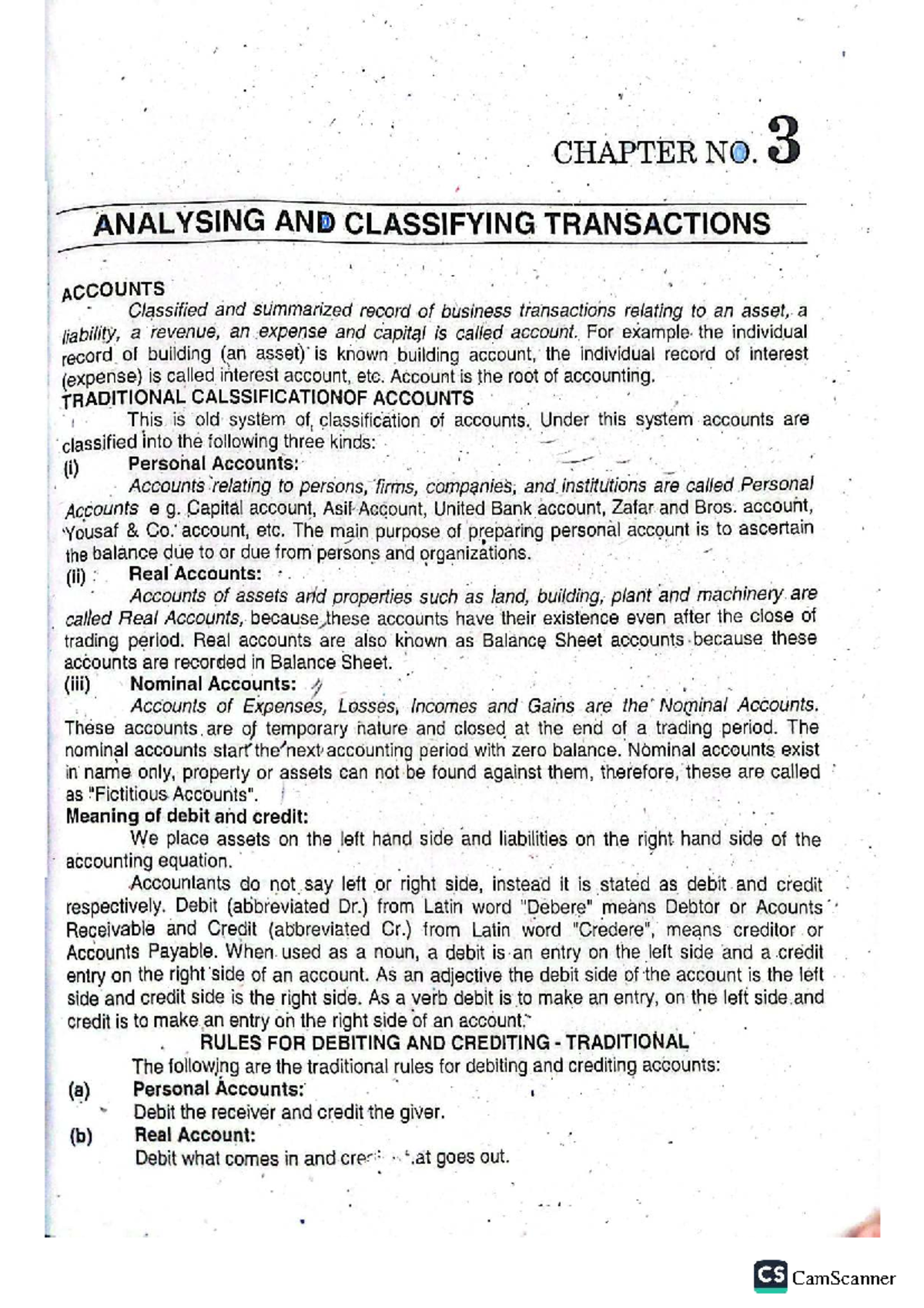 CS Financial 56: Chapter 3 - Analyzing & Classifying Transactions - Studocu