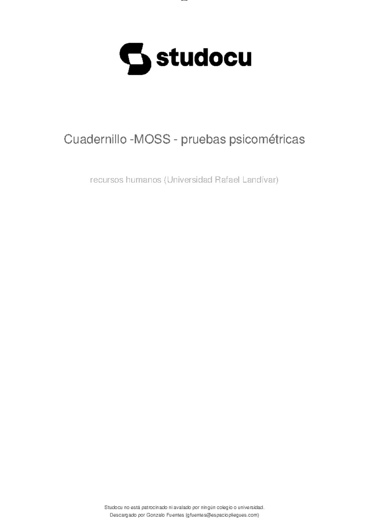 Prueba MOSS - Cuadernillo de Respuestas y Claves del Test - Document Preview