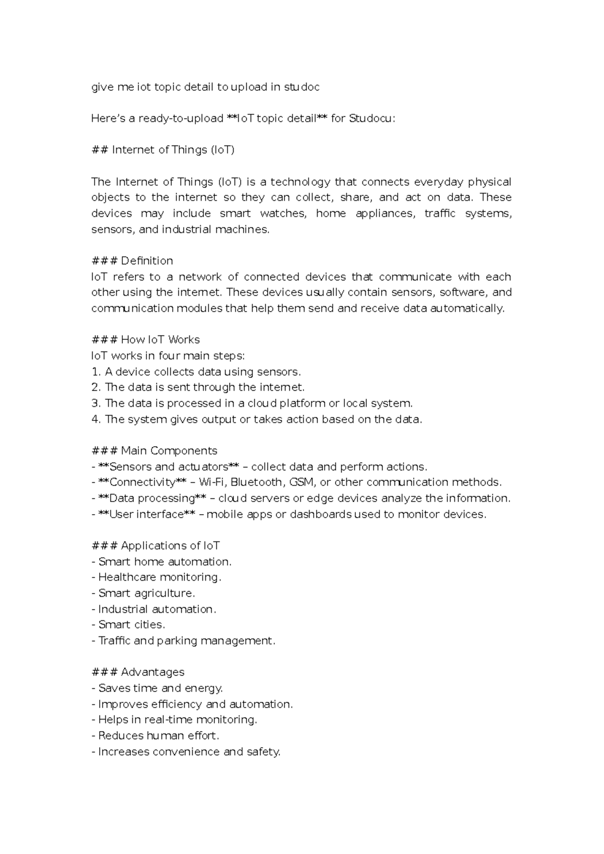 IoT Overview: Key Concepts and Applications for Studocu - Studocu