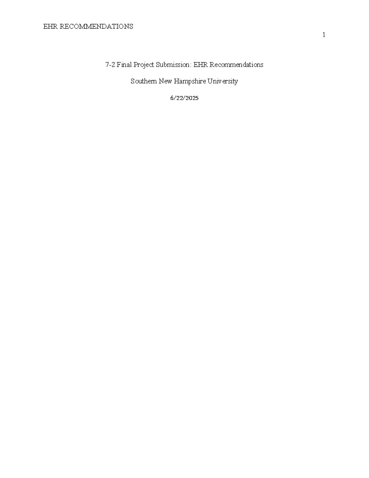 HIM 220 Final Project: EHR Implementation Recommendations for Alpha ...