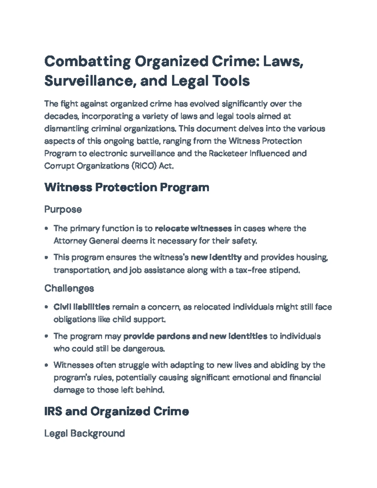 Combating Organized Crime: Legal Frameworks & Modern Techniques ...
