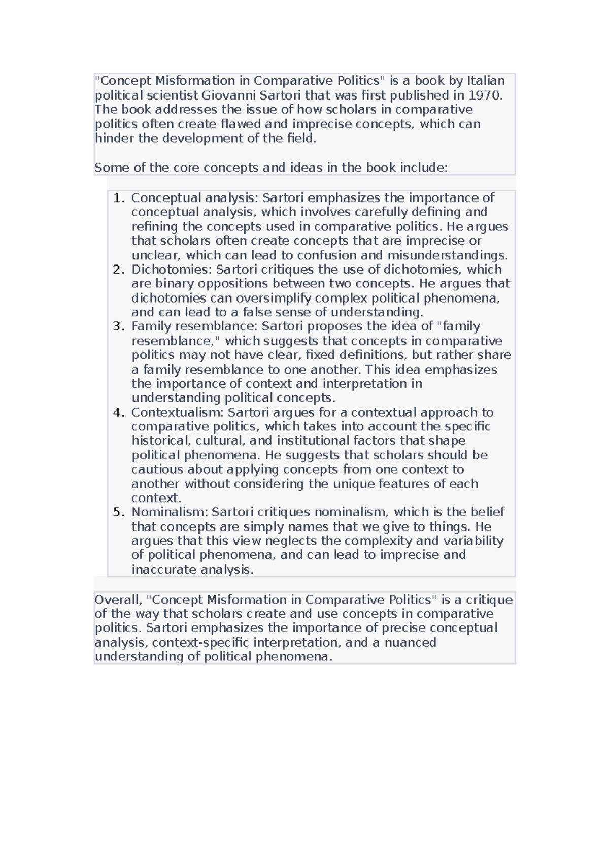 Concept Misformation in Comparative Politics: Key Insights & Analysis ...