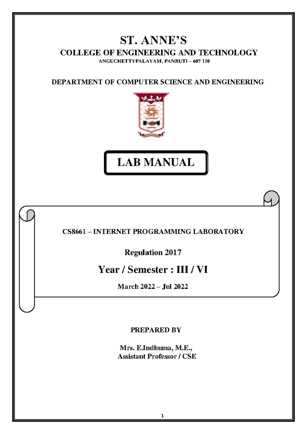 CS8661- Internet Programming Laboratory-2025966568-2019-23 IP LAB R2017 ...