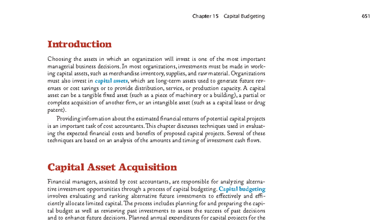 Chapter 15: Capital Budgeting Techniques and Cash Flow Analysis - Studocu