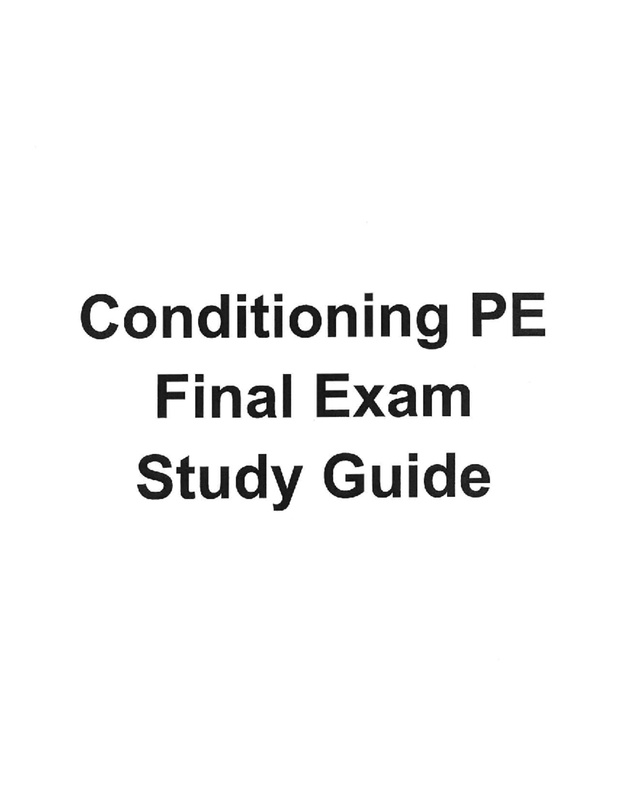 Conditioning PE Final Exam Study Guide: Weight Training Terms - Studocu
