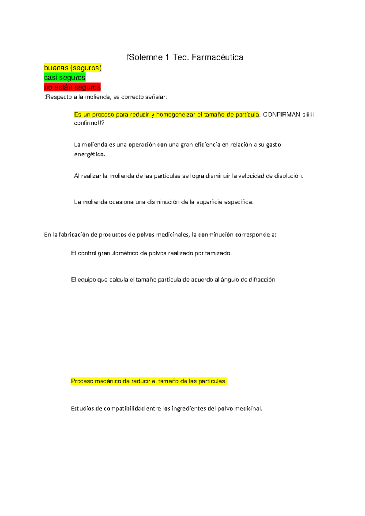 Solemne 1 Tec. Farmacéutica: Procesos y Métodos en la Industria - Document Preview