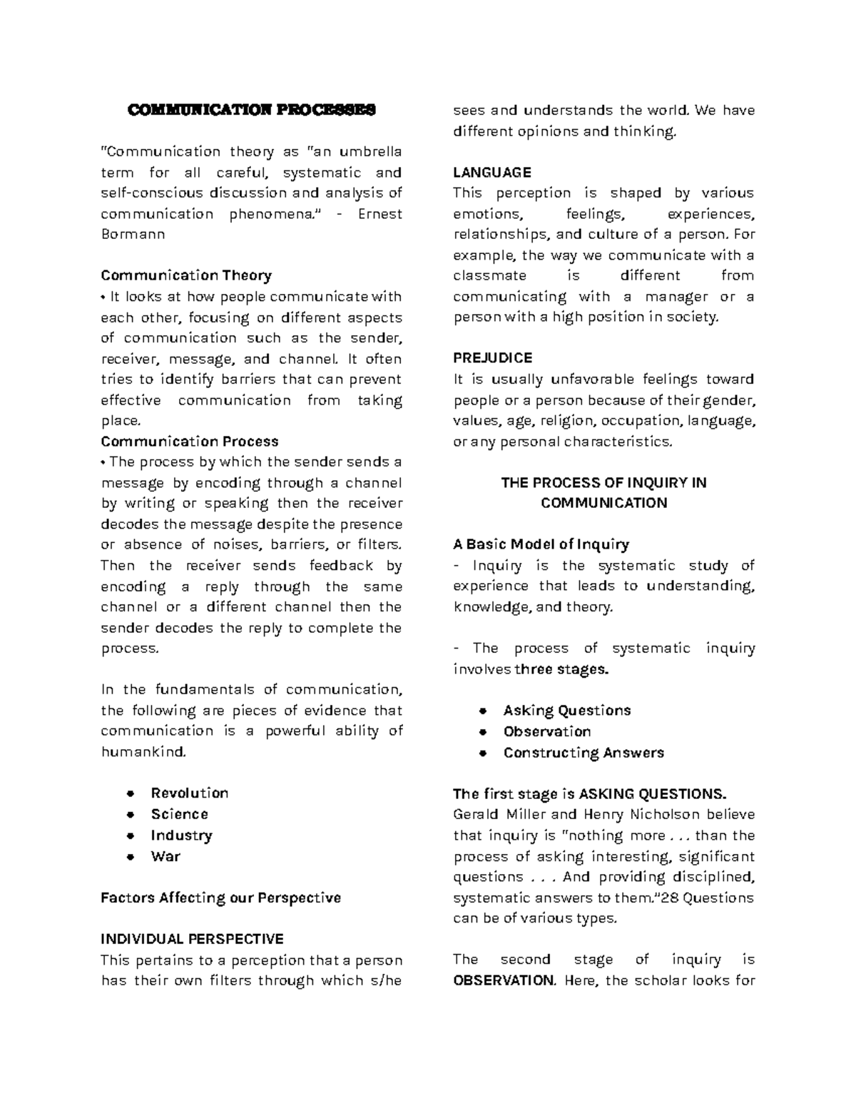 COMM Theory Midterm Exam Study Guide and Key Concepts - Studocu