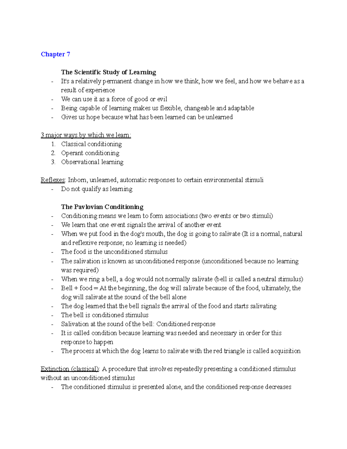 Chapter 7: The Scientific Study of Learning - Studocu