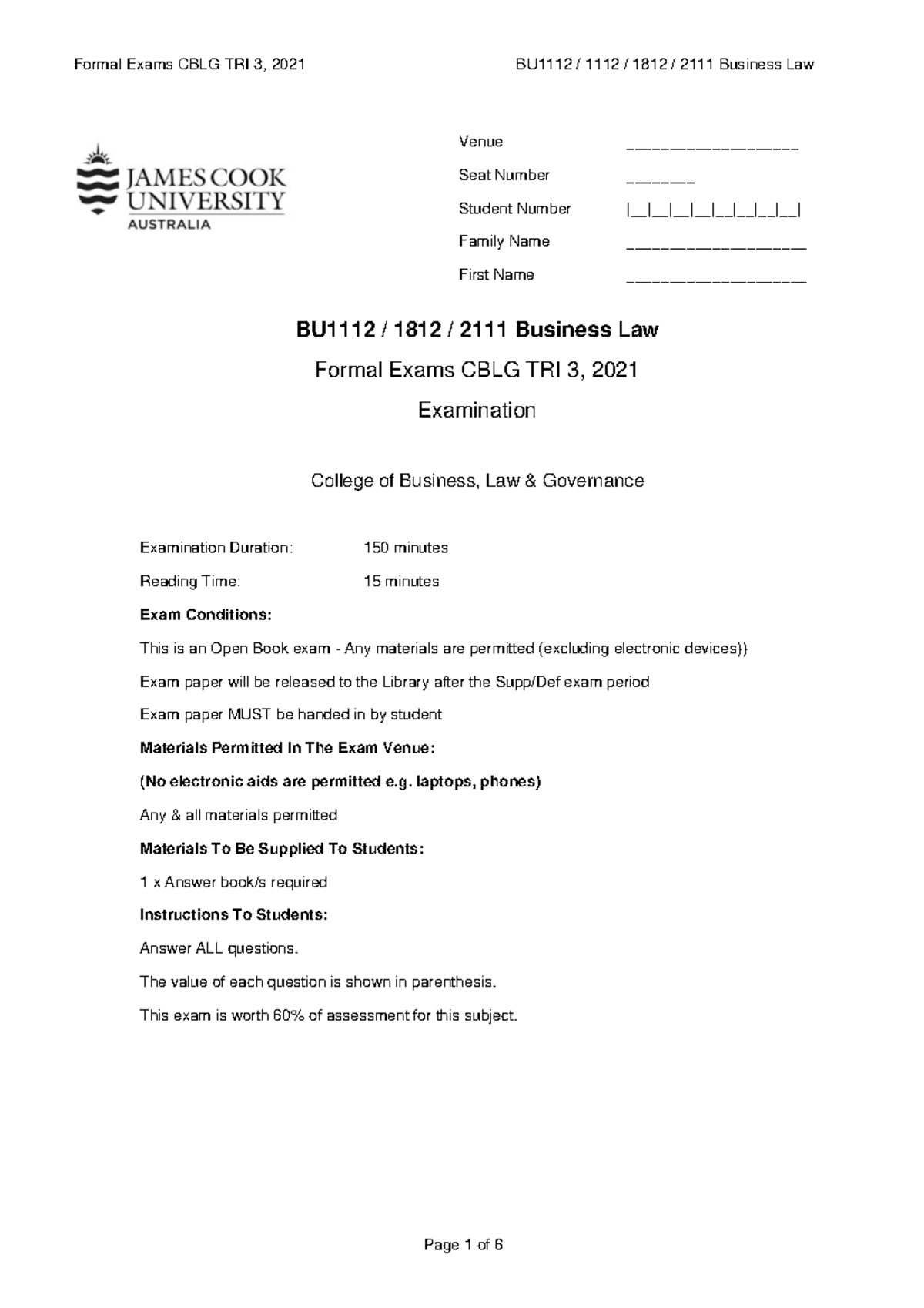 BU1112 Business Law Exam Questions - Final Exam 2021 - Studocu