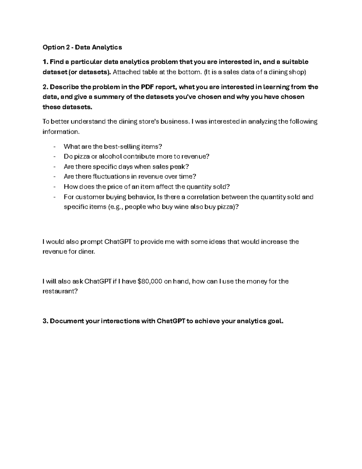 CP1008 Wk 4 Assignment - Data Analytics on Dining Sales Insights - Studocu