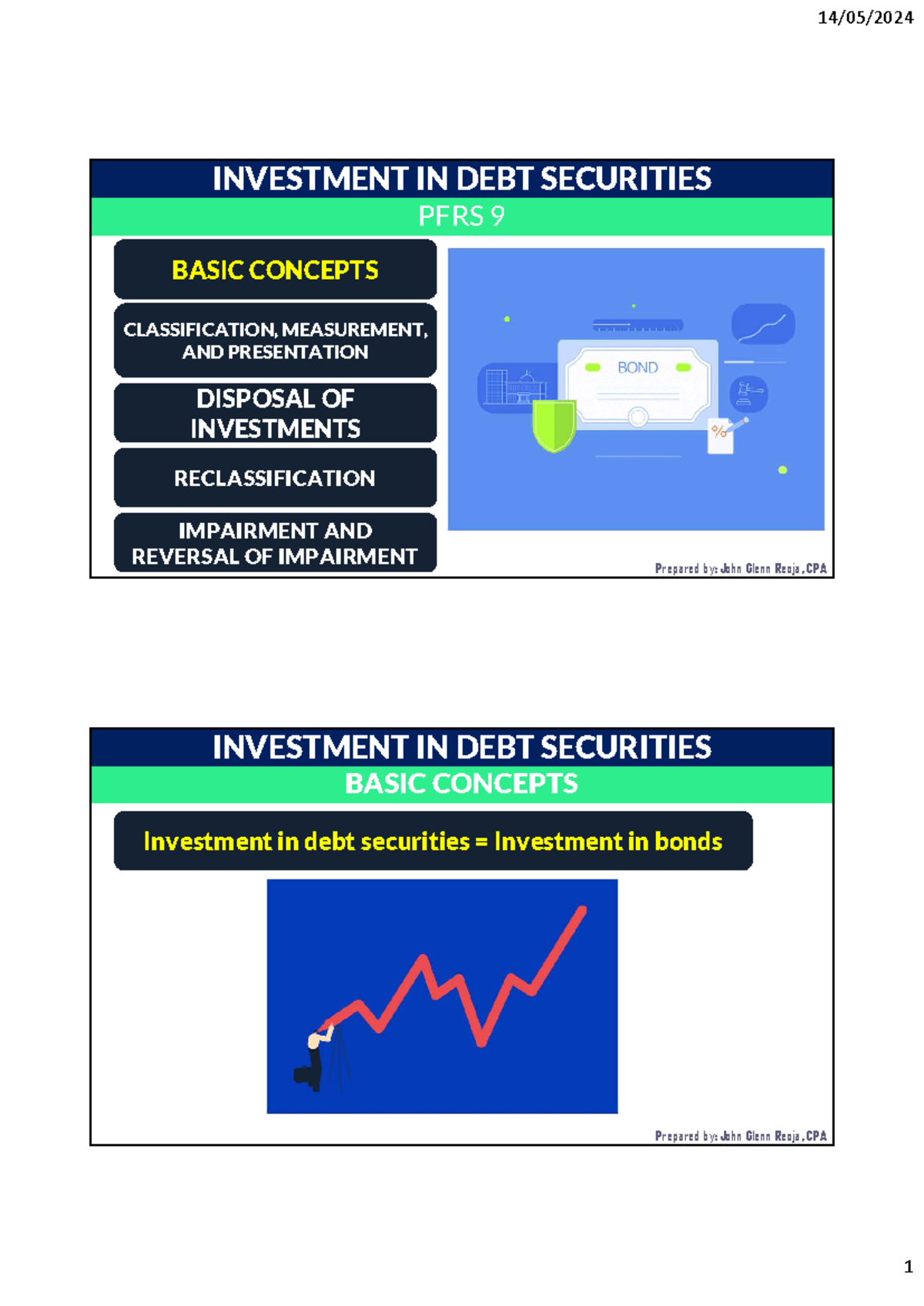 PFRS 9 Investment in Debt Securities PPT - INVESTMENT IN DEBT ...