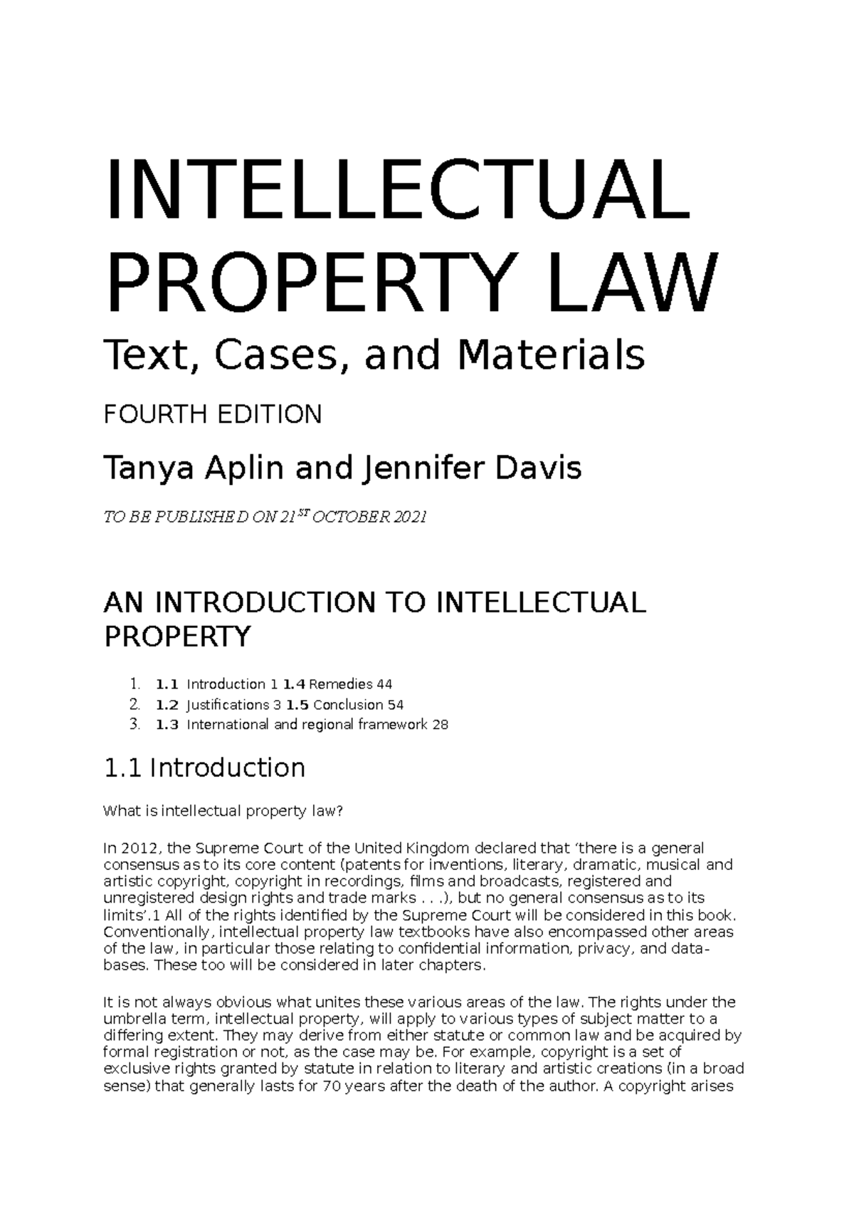 Intellectual Property Law Text Cases And Materials 4th Edition