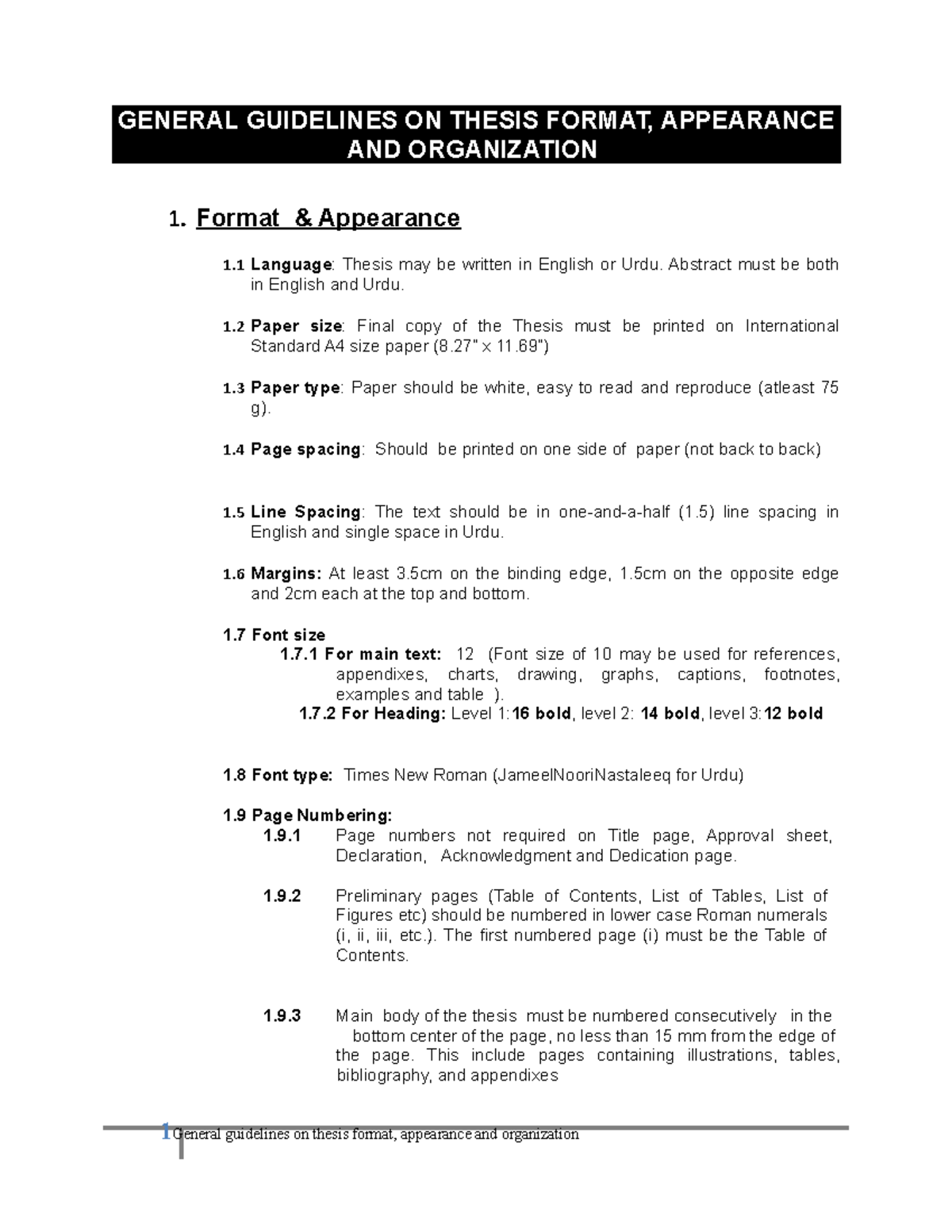 4-General Guidelines -Thesis Format (2017 ) - GENERAL GUIDELINES ON ...