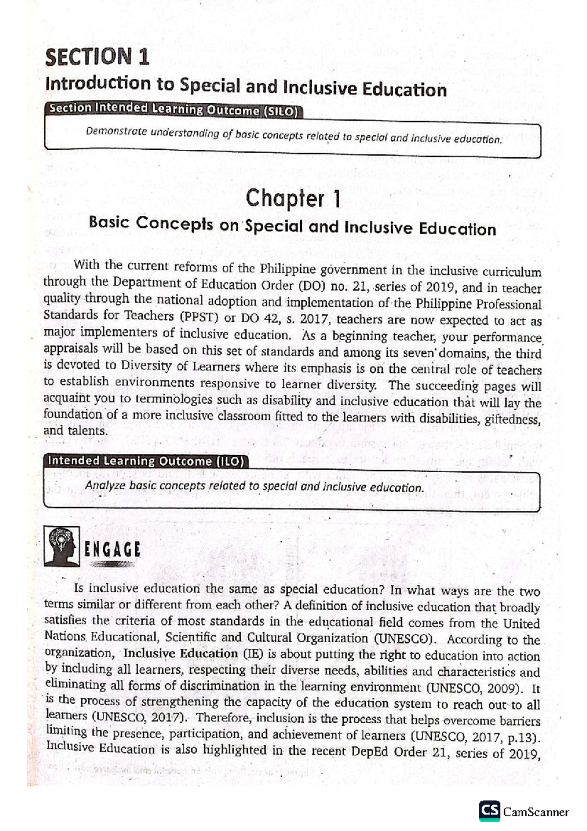 Chapter 1: Basic Concepts in Special and Inclusive Education (EDU 101 ...