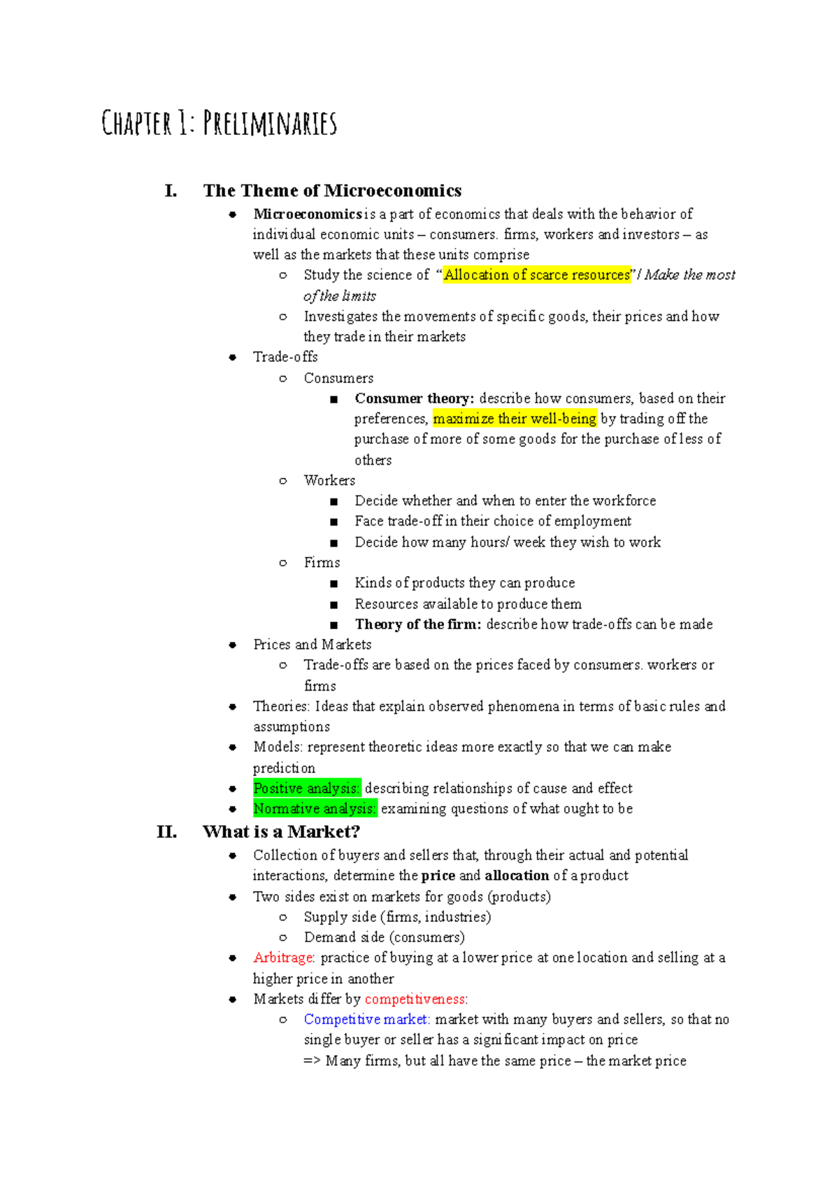 Microeconomics Chapter 1: Key Concepts and Market Dynamics - Studeersnel