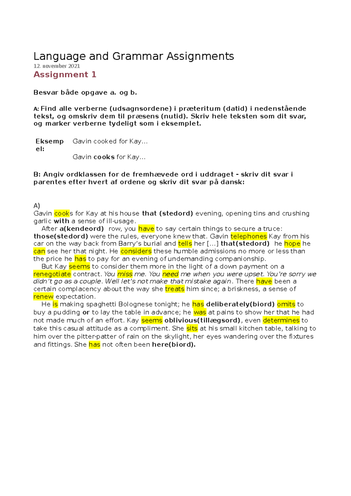 WA 24 - Language and Grammar Assignments Overview and Essay Analysis ...