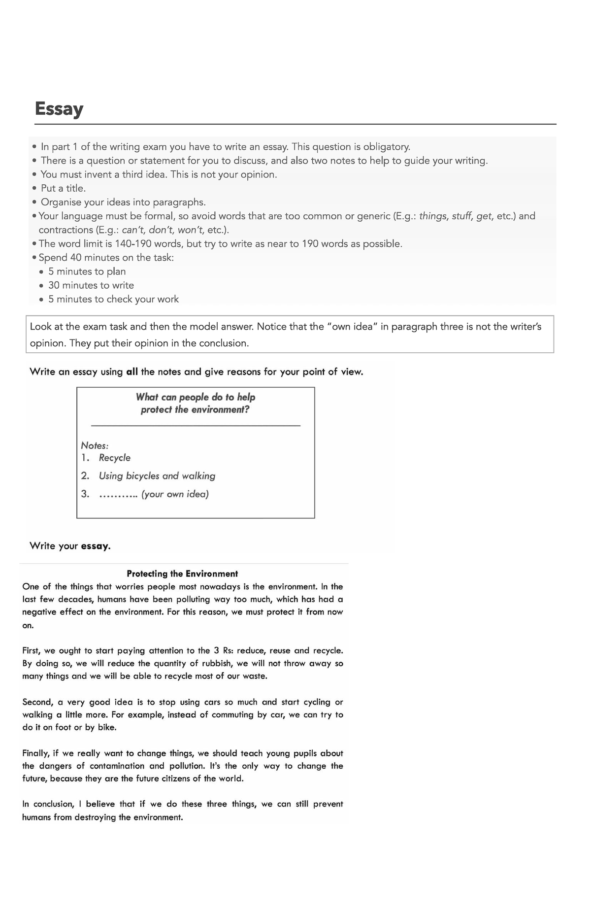FCE for Schools: Writing Exam Guide and Essay Tips - Studocu