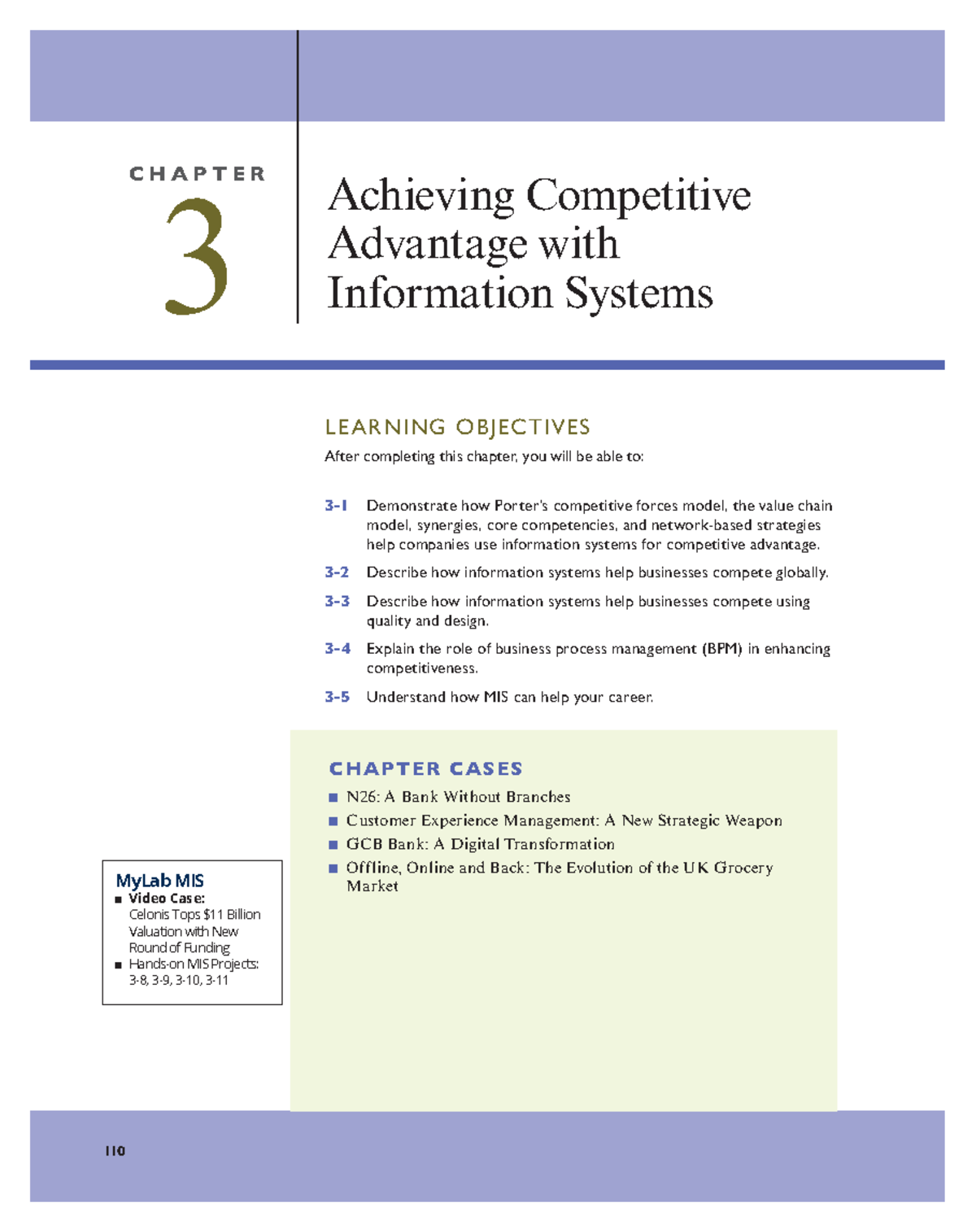 CHAPTER 3: Achieving Competitive Advantage with Information Systems ...