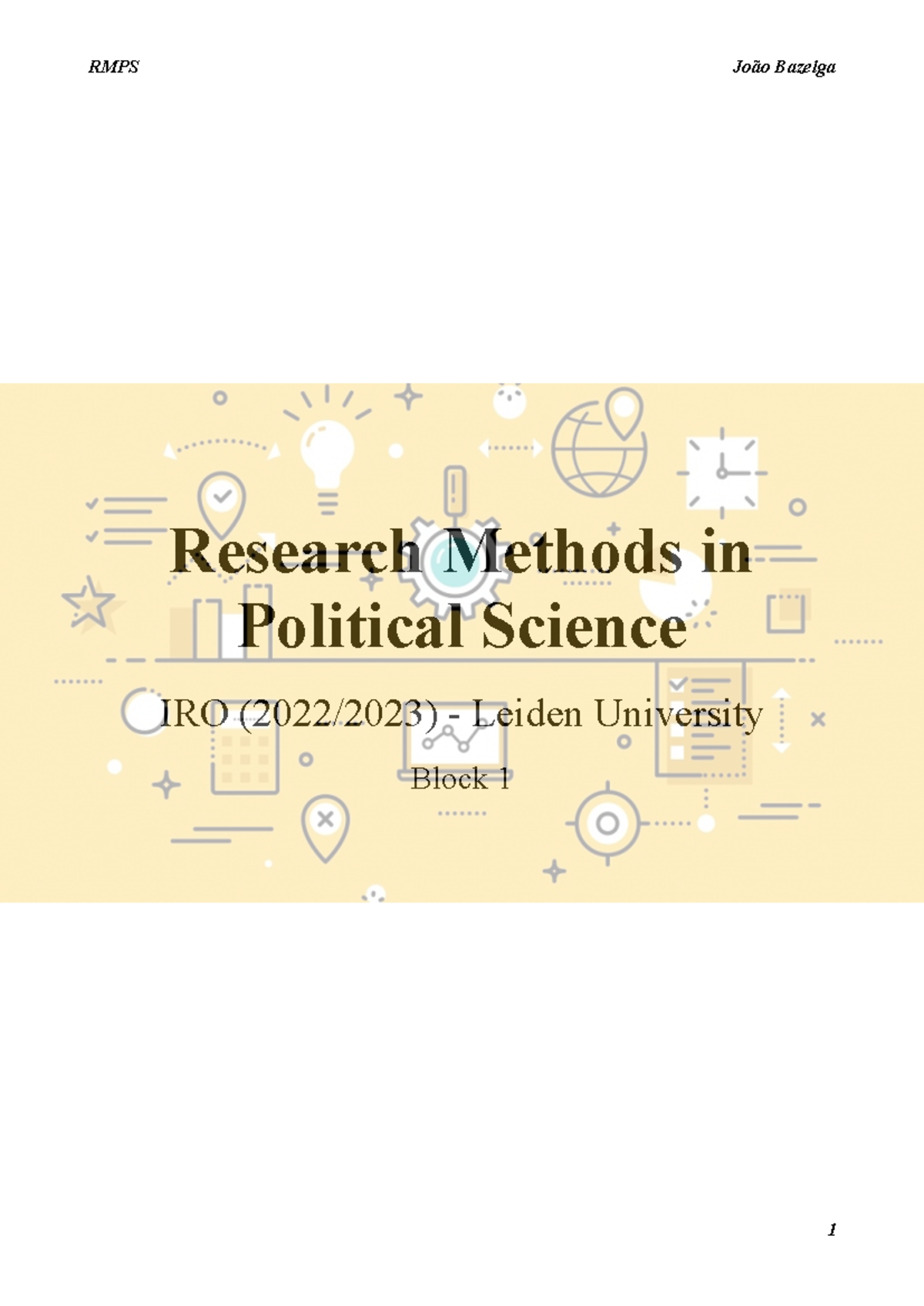 Research Methods in Political Science (PS IRO 2022/2023 Notes ...
