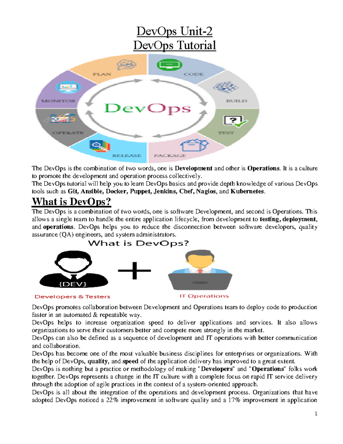 DevOps UNIT-2: Comprehensive Overview of DevOps Principles & Tools ...