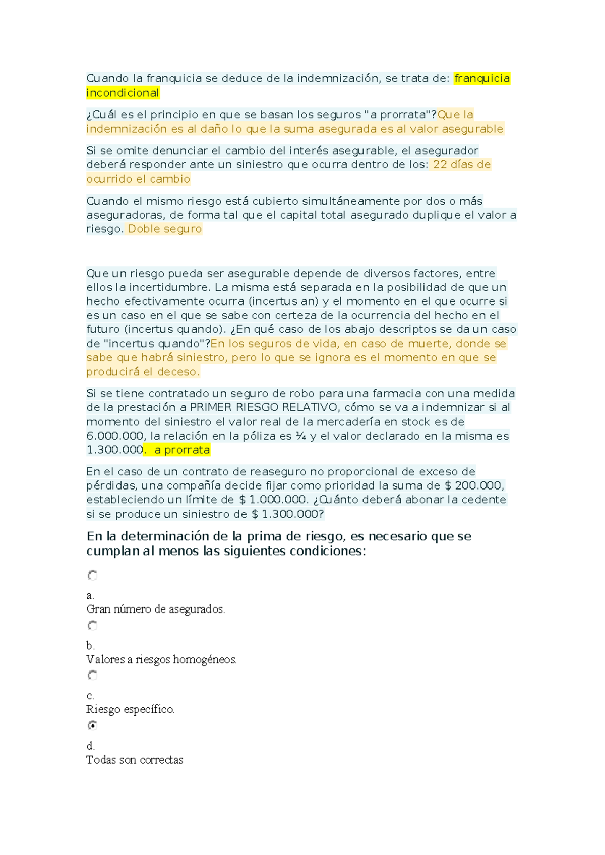 Modelo de Parcial - Seguros y Reaseguro (Curso: 2023) - Studocu