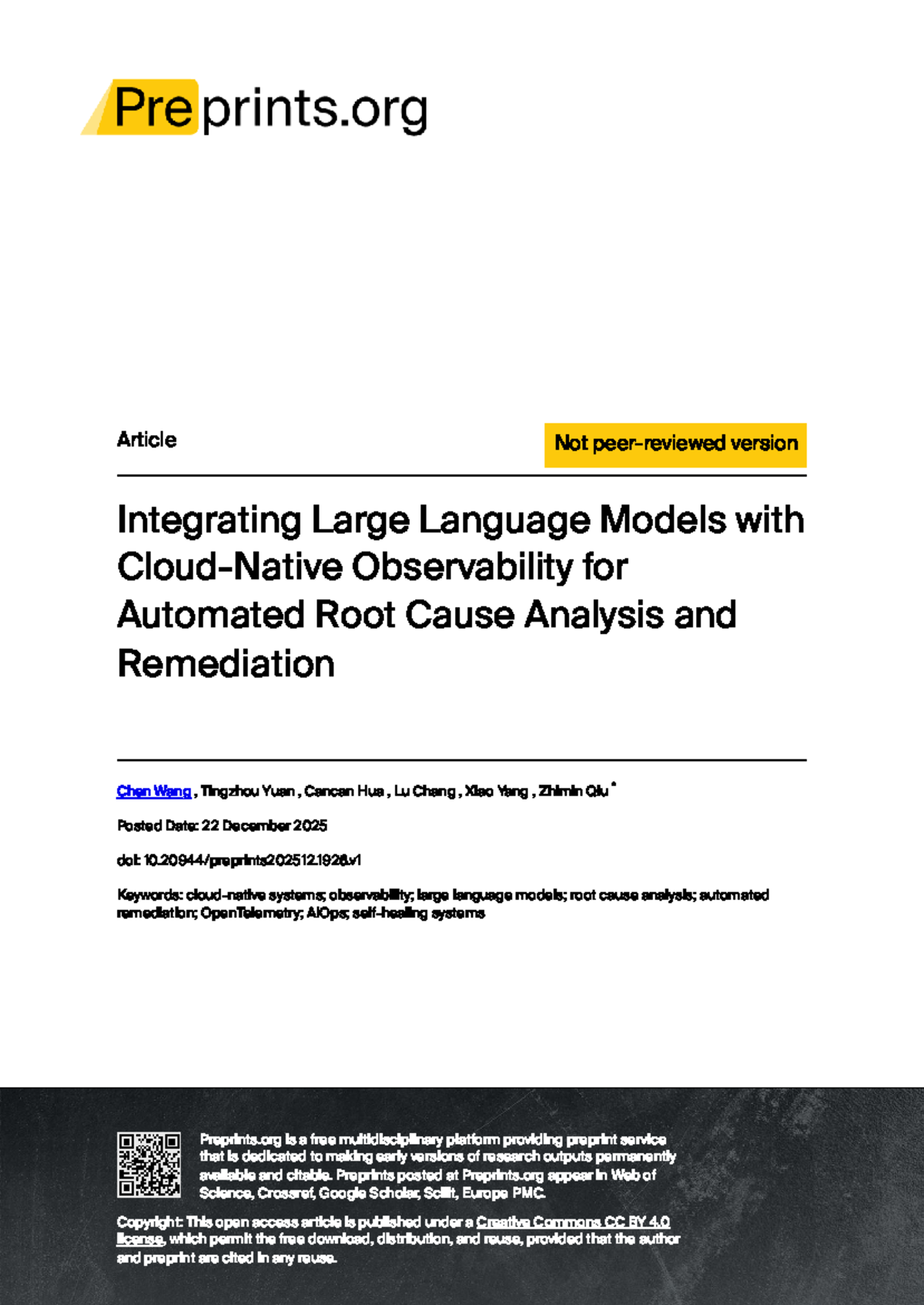 Integrating LLMs for Automated Root Cause Analysis in Cloud Systems ...