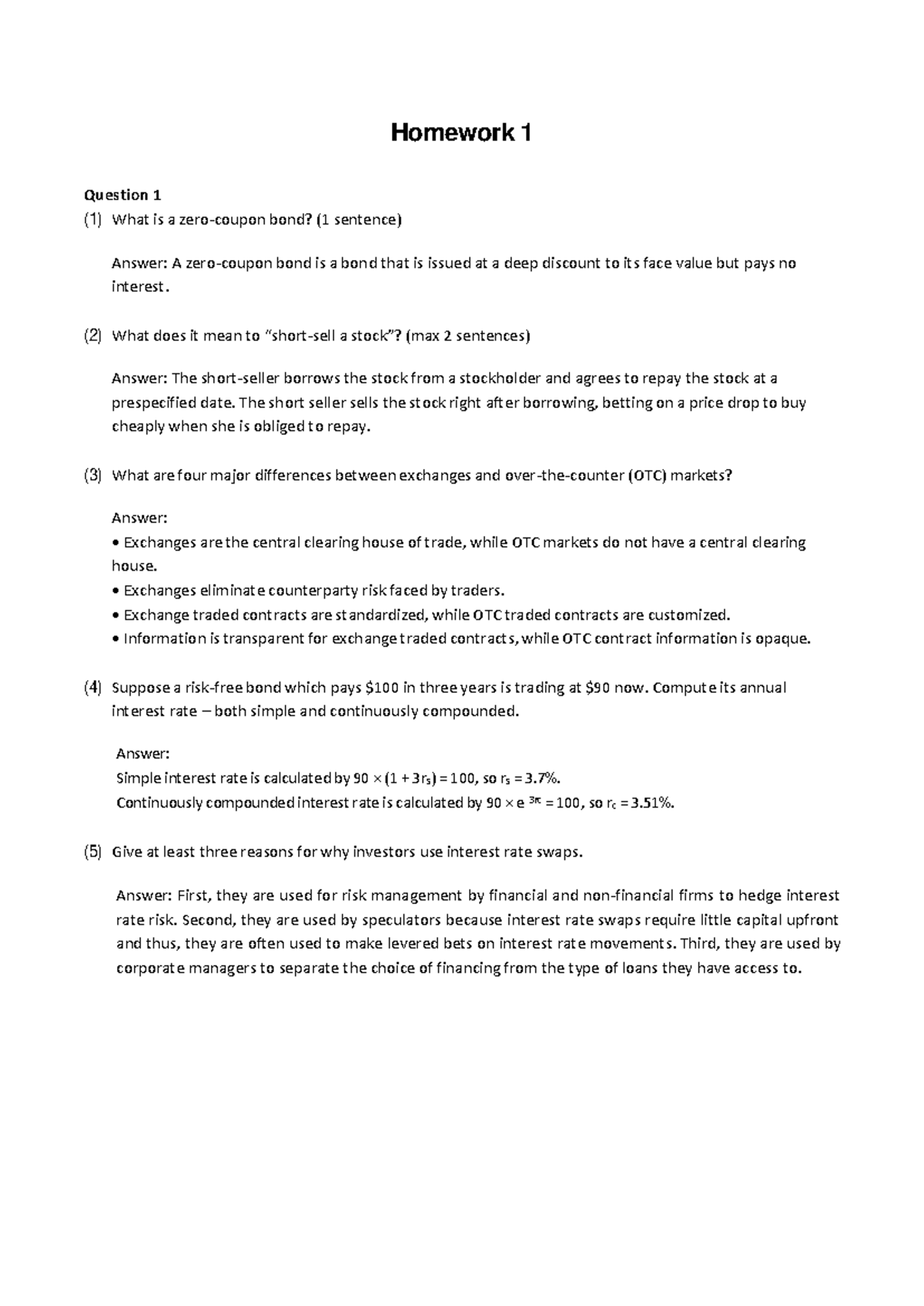 Homework 1 Solutions - FIN 5290 F2024 - Studocu