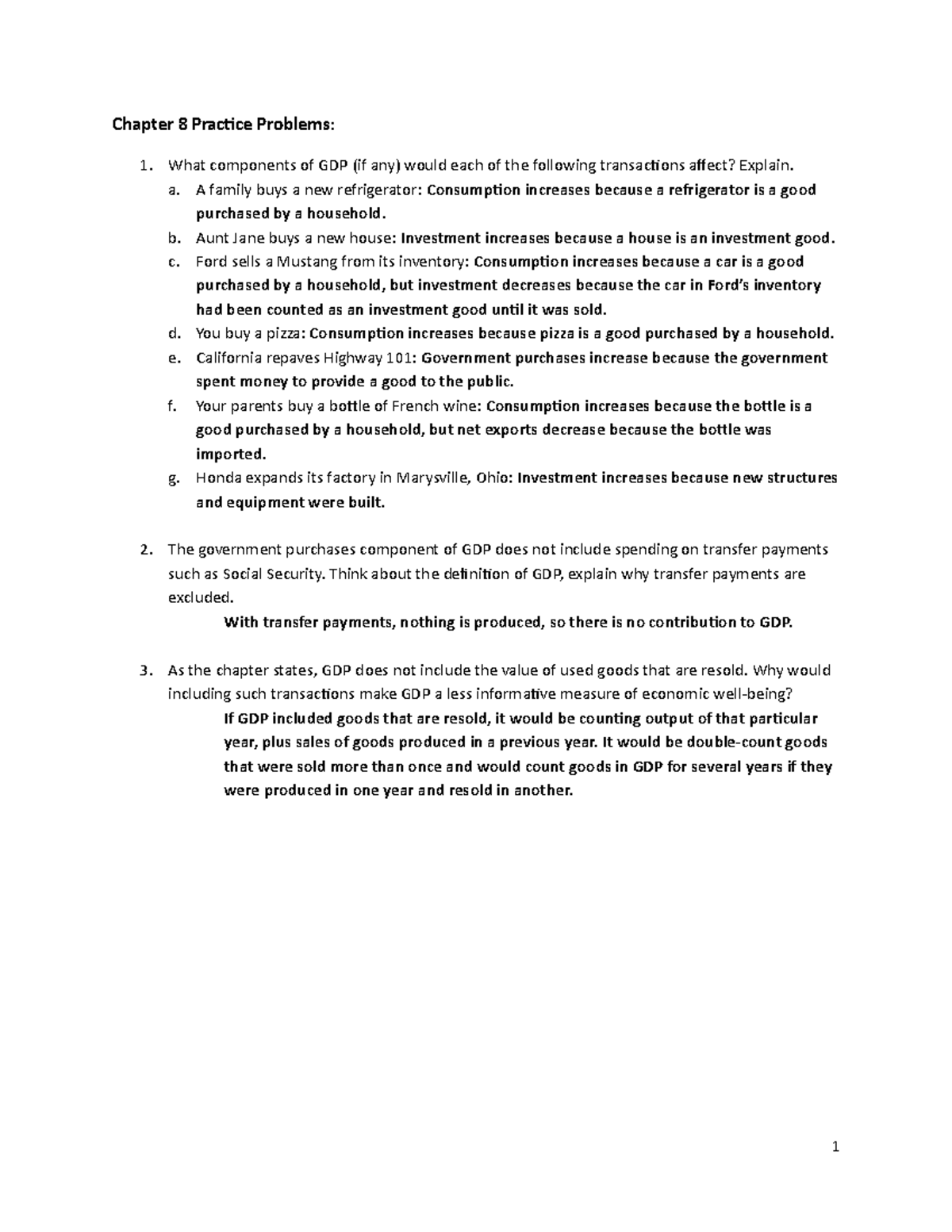 Chapter 8 Practice Problems - Econ 101 Analysis and Solutions - Studocu