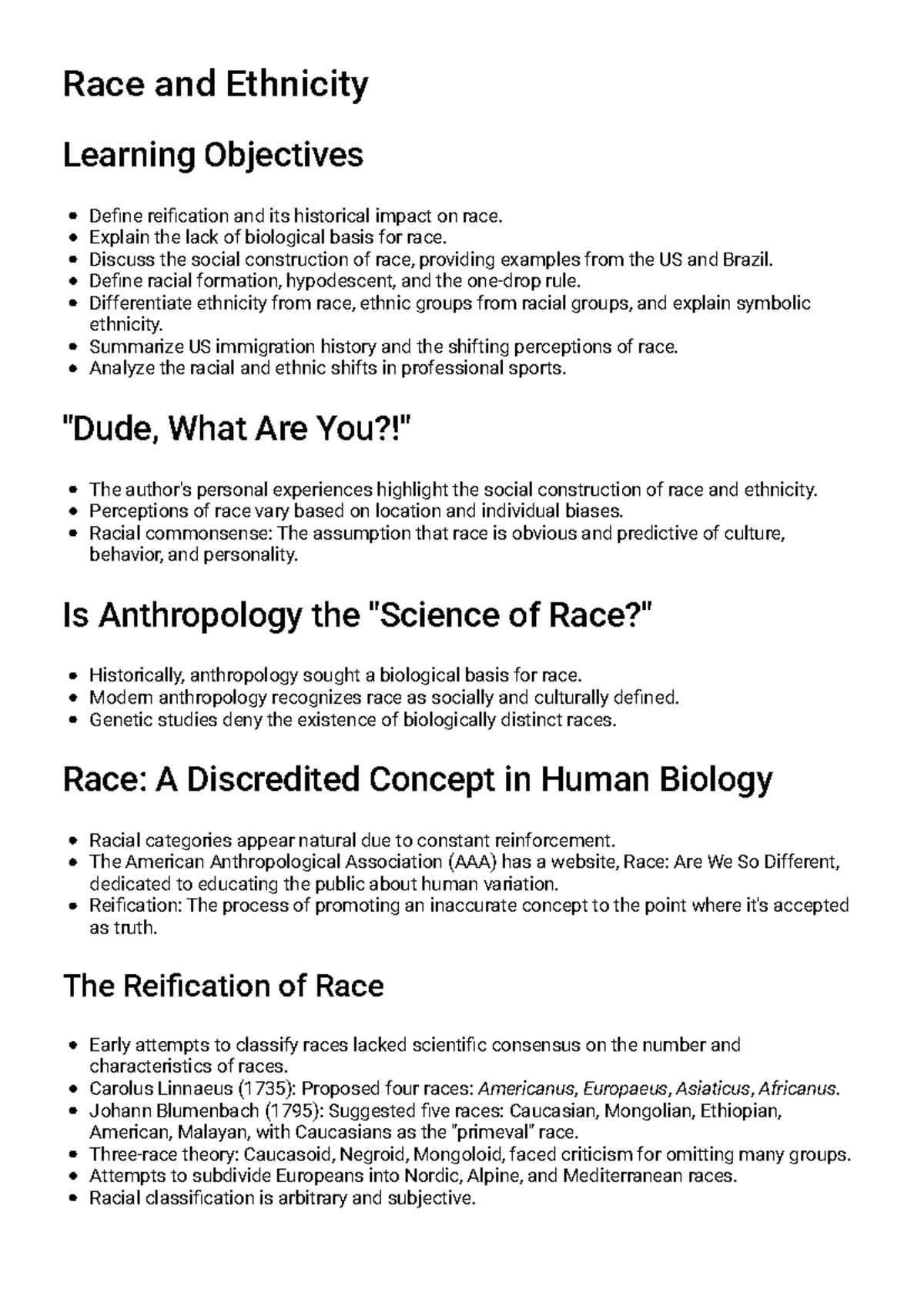 Anthropology in South Africa: Race and Ethnicity Study Guide - Studocu
