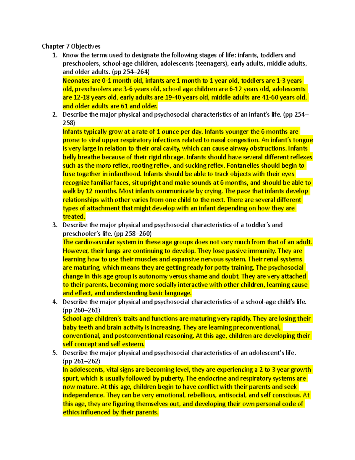 Chapter 7 Life Stages: Key Characteristics and Development (Psychology ...