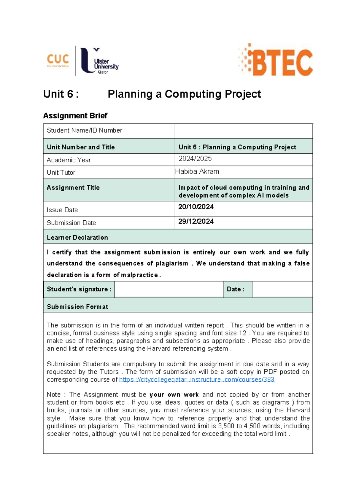 Unit 6 - Impact of Cloud Computing on AI Model Development (00000003 ...