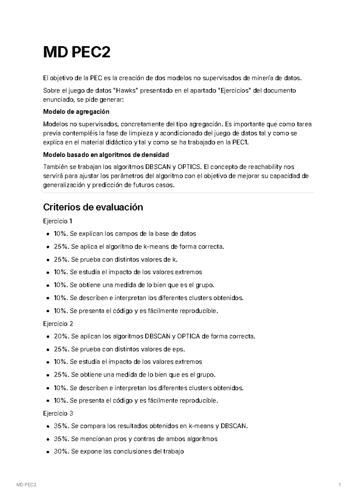 MD PEC2 Creación de Modelos No Supervisados en Minería de Datos - Studocu