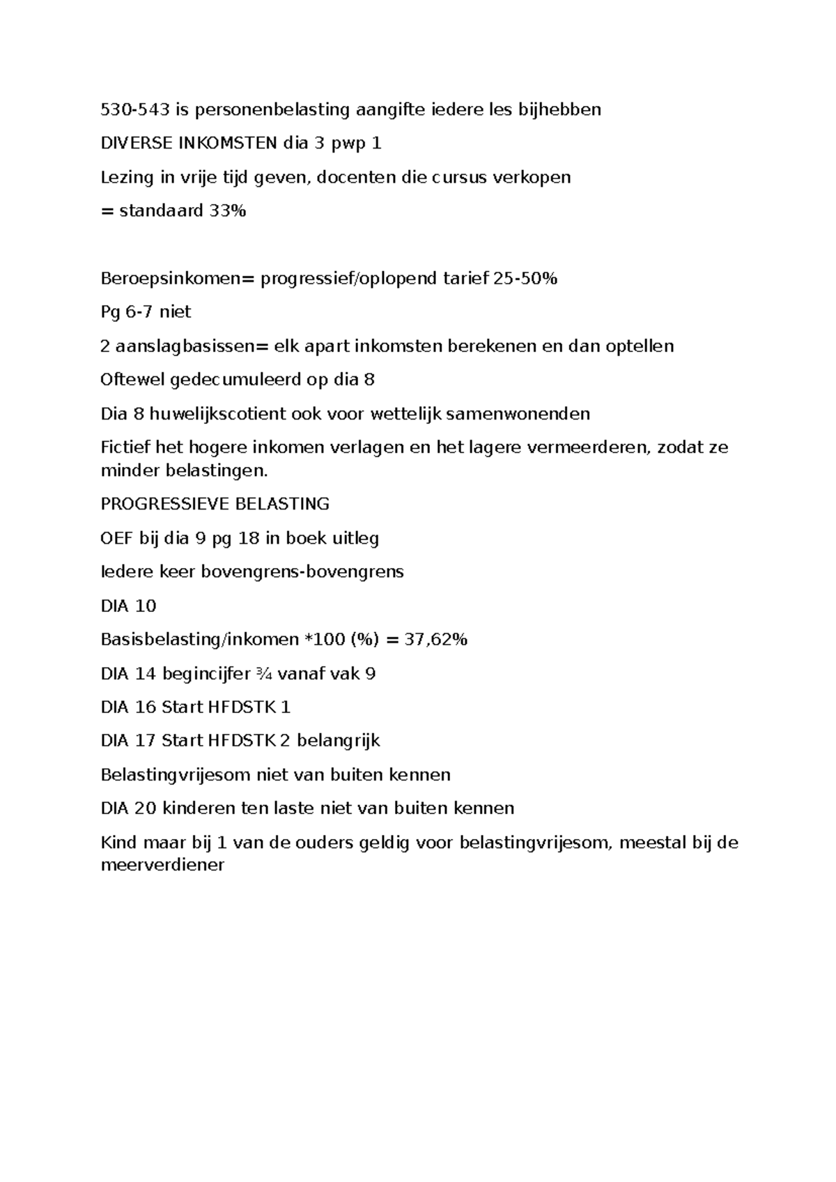 Fiscaliteit Notities & Samenvatting - Diverse Inkomsten DIVERSE ...