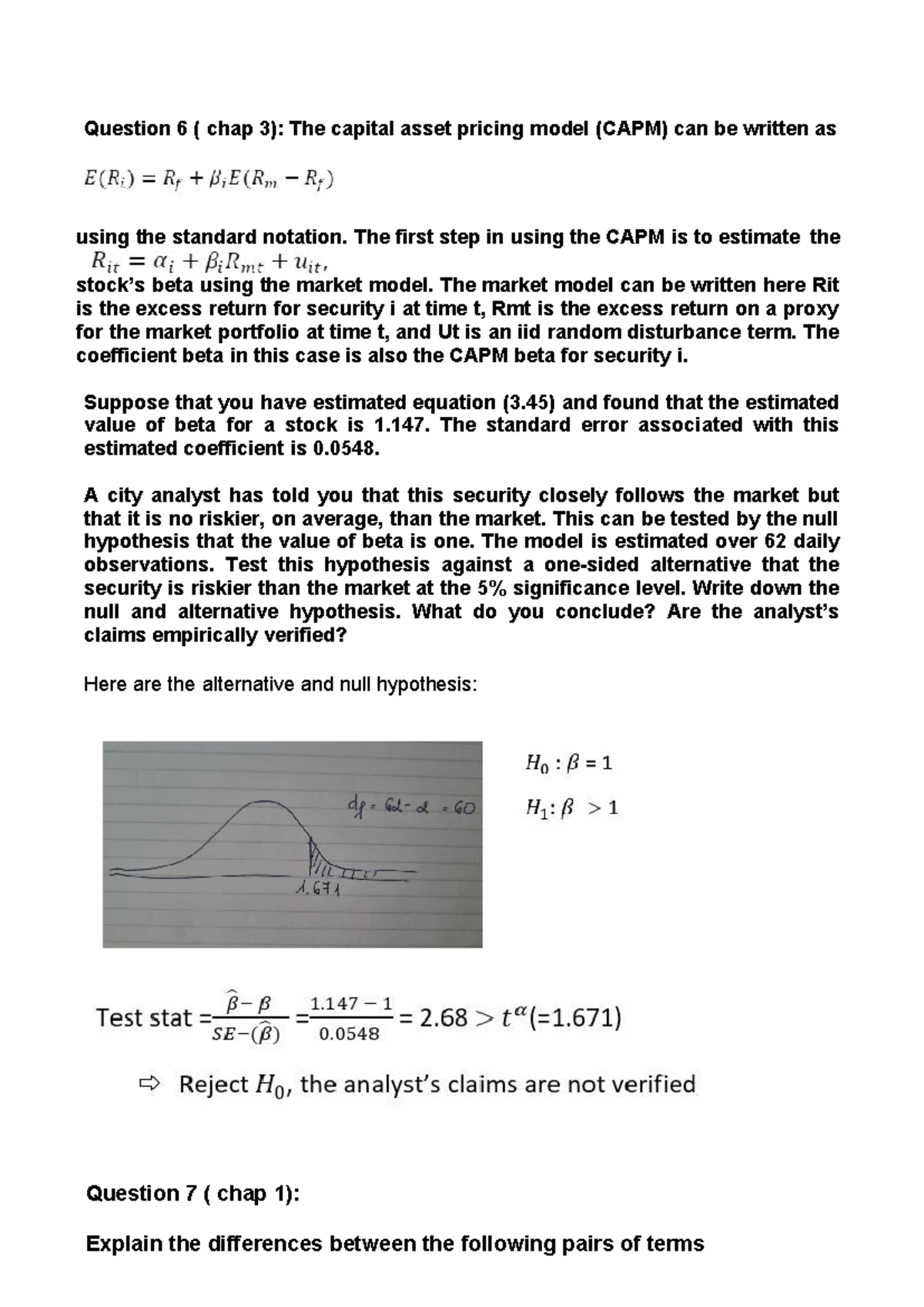 Theory Econometrics - Final Exam: Classical Linear Regression Model ...