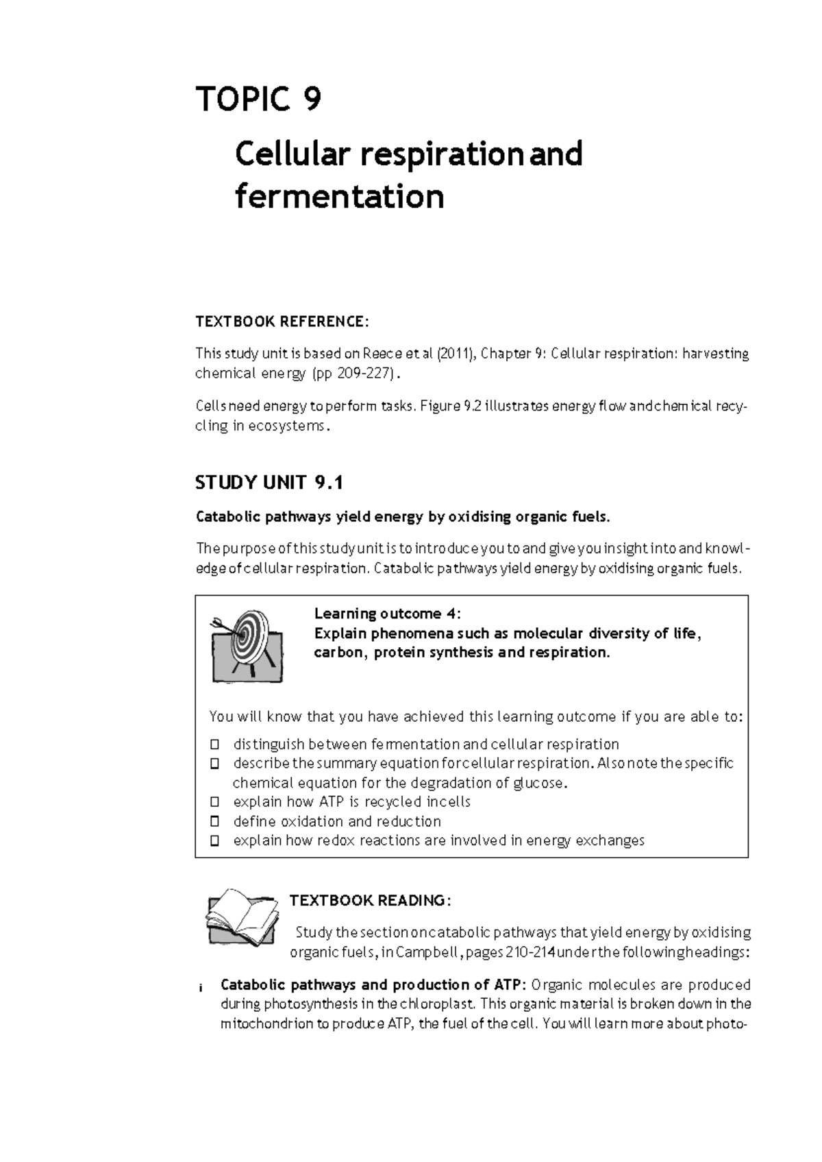 BLG1502 Topic 9 Study Notes: Cellular Respiration & Fermentation - Studocu