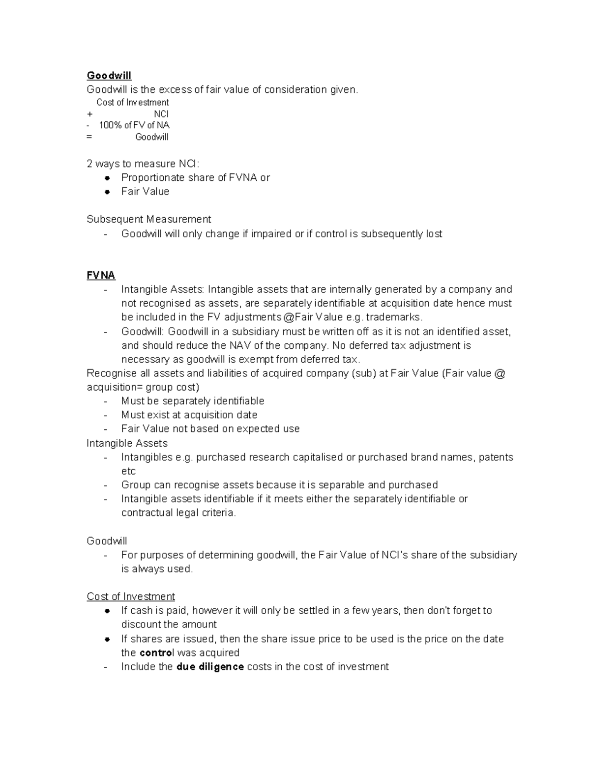 Goodwill and Fair Value Adjustments in Group Accounting (ACCT 301 ...