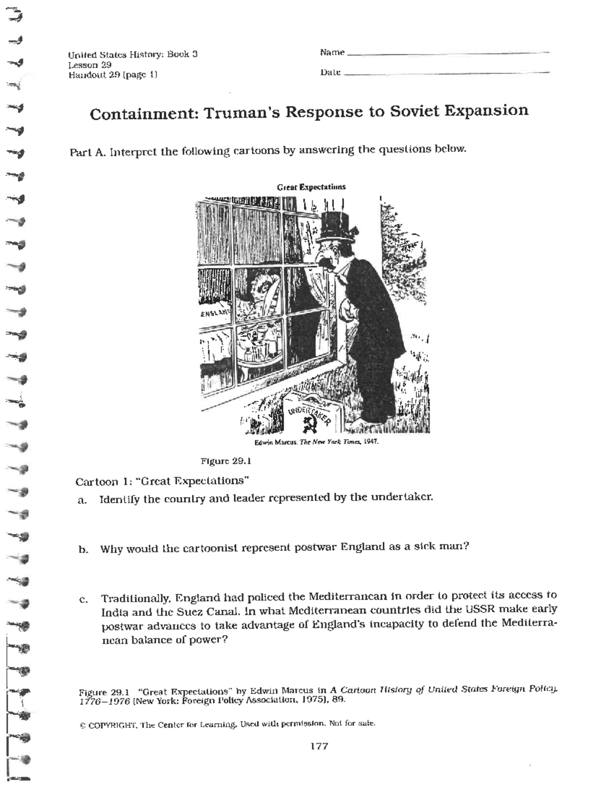 United States History: Book 3 Lesson 29 Handout - Truman's Containment ...